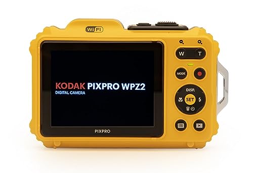 KODAK PIXPRO WPZ2 - Cámara Digital WiFi Resistente al Agua, a Prueba de Polvo, 16 MP, Zoom óptico 4X, 1080P, Full HD, Video, vlogging, LCD de 2.7 Pulgadas (Amarillo)